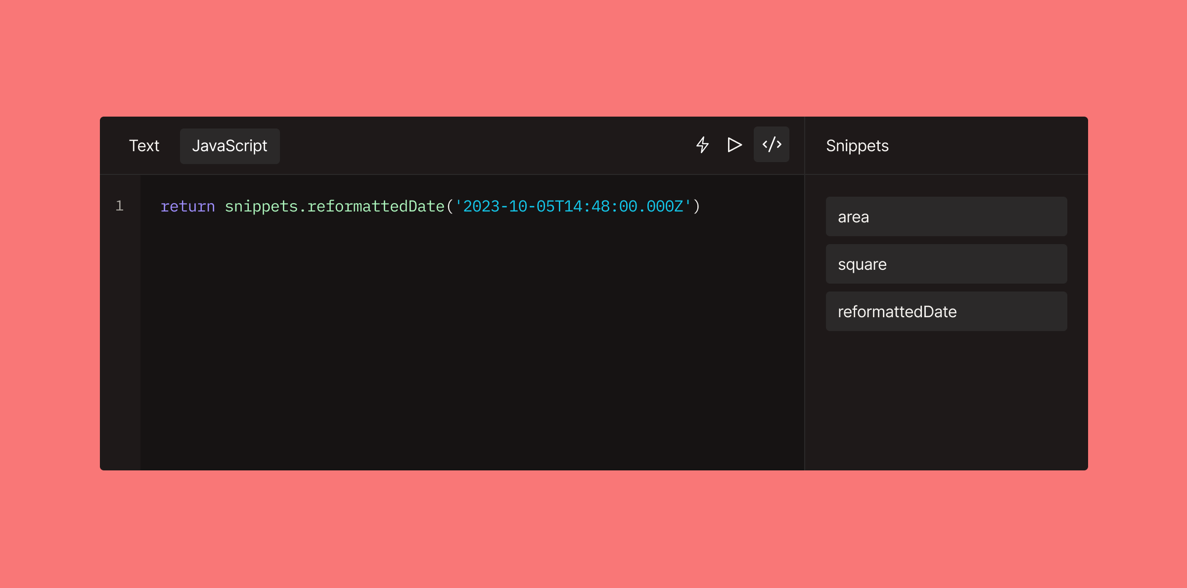 Code snippets